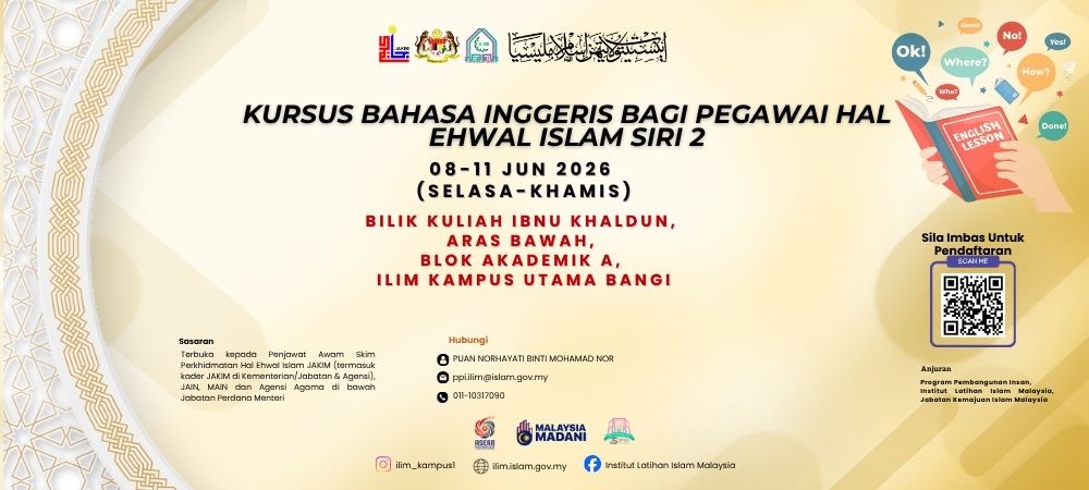 Kursus Bahasa Inggeris bagi Pegawai Hal Ehwal Islam Siri 2 9-11 Jun 2026