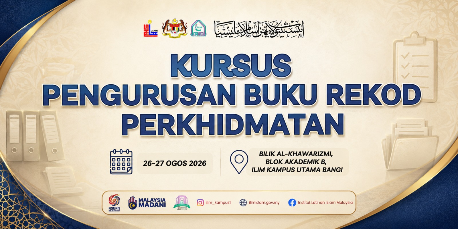 Kursus Pengurusan Buku Rekod Perkhidmatan 26-27 Ogos 2026
