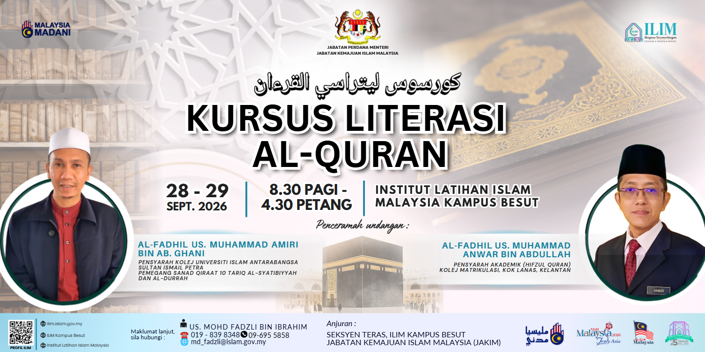 Kursus Literasi Al-Quran 28-29 Sept 2026